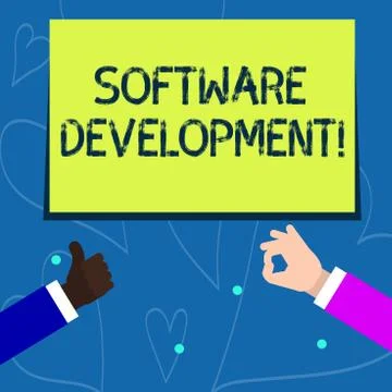 Conceptual hand writing showing Software Development. Business photo showcasing 스톡 일러스트