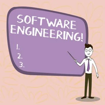 Conceptual hand writing showing Software Engineering. Business photo showcasing Stock Illustration