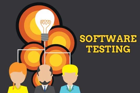 Conceptual hand writing showing Software Testing. Business photo text 스톡 일러스트