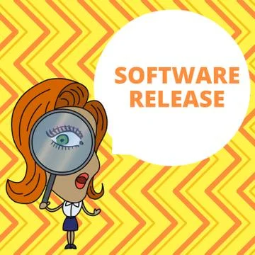 Conceptual hand writing showing Software Release. Business photo showcasing sum 库存插图