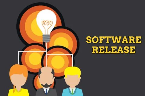 Conceptual hand writing showing Software Release. Business photo text sum of Stockillustratie