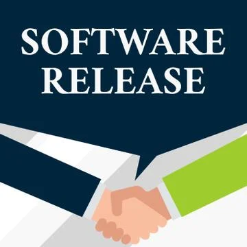 Conceptual hand writing showing Software Release. Business photo showcasing sum Stockillustratie