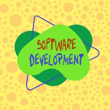 Conceptual hand writing showing Software Development. Business photo showcasing Illustrazione stock