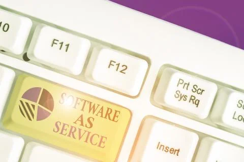 Conceptual hand writing showing Software As Service. Business photo text On Foto stock