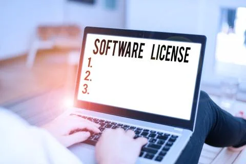 Conceptual hand writing showing Software License. Business photo text legal Stock Photos