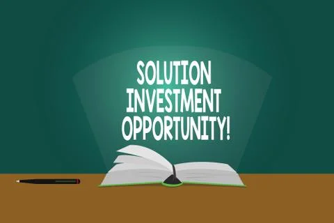 Conceptual hand writing showing Solution Investment Opportunity. Business photo Stock Illustration