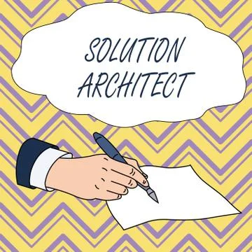 Conceptual hand writing showing Solution Architect. Business photo text Design Stock Illustration