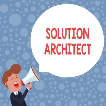 Conceptual hand writing showing Solution Architect. Business photo showcasing Stock Illustration
