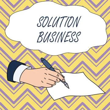 Conceptual hand writing showing Solution Business. Business photo text Marketing Stock Illustration