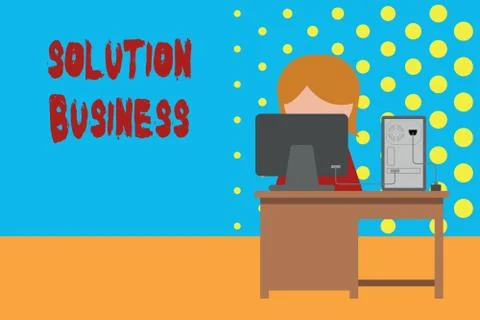 Conceptual hand writing showing Solution Business. Business photo showcasing Stock Illustration