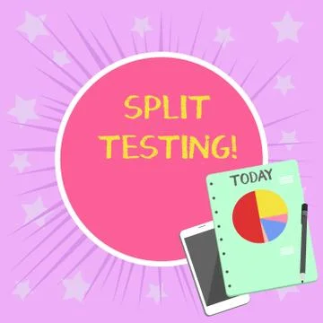 Conceptual hand writing showing Split Testing. Business photo showcasing issuing Stock Illustration