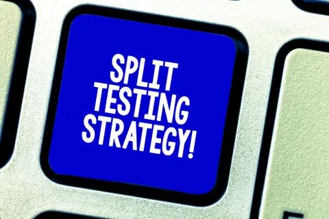 Conceptual hand writing showing Split Testing Strategy. Business photo 스톡 사진