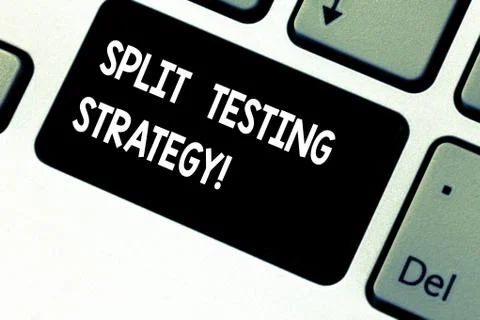Conceptual hand writing showing Split Testing Strategy. Business photo Foto stock