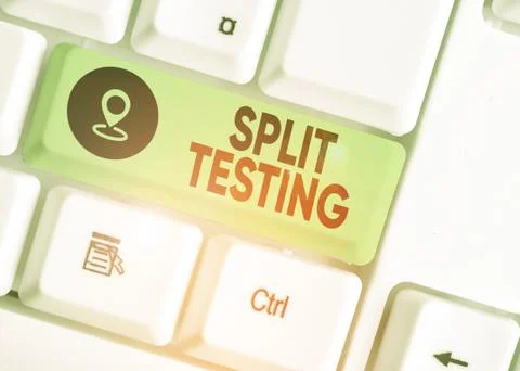 Conceptual hand writing showing Split Testing. Business photo text issuing the Stockfoto's