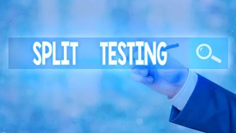 Conceptual hand writing showing Split Testing. Business photo text issuing the Foto stock