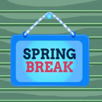 Conceptual hand writing showing Spring Break. Business photo showcasing week s Stock Illustration