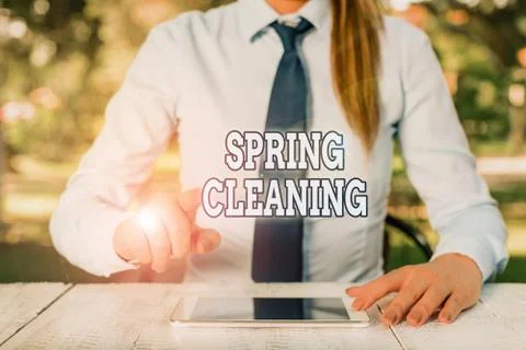 Conceptual hand writing showing Spring Cleaning. Business photo text thorough Stock Photos
