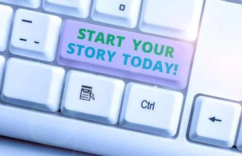 Conceptual hand writing showing Start Your Story Today. Business photo text work Stockfoto's