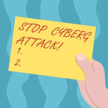 Conceptual hand writing showing Stop Cyber Attack. Business photo text prevent Stock Illustration
