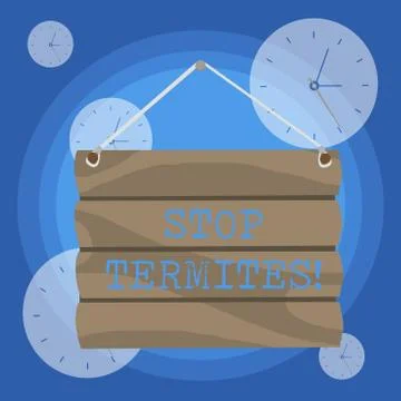 Conceptual hand writing showing Stop Termites. Business photo showcasing prevent Stock Illustration