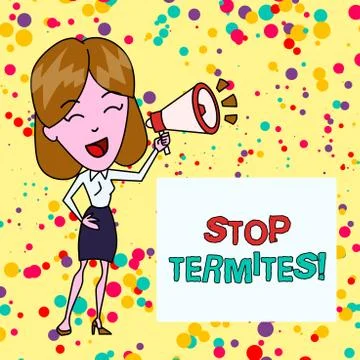 Conceptual hand writing showing Stop Termites. Business photo showcasing prevent Stock Illustration