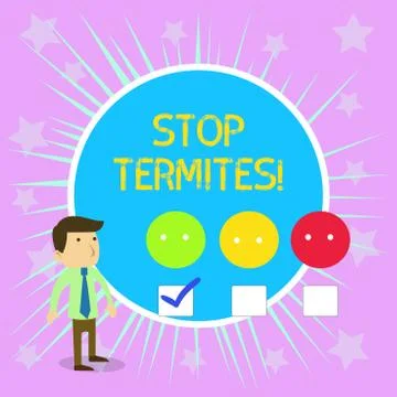 Conceptual hand writing showing Stop Termites. Business photo text prevent a Stock Illustration