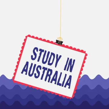 Conceptual hand writing showing Study In Australia. Business photo showcasing Stock Illustration