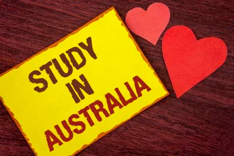 Conceptual hand writing showing Study In Australia. Business photo text Gradu Stock Photos