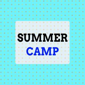 Conceptual hand writing showing Summer Camp. Business photo text supervised Stock Illustration