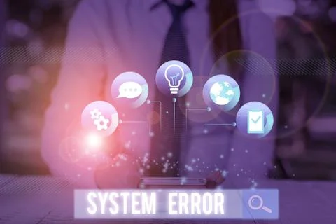 Conceptual hand writing showing System Error. Business photo showcasing Foto stock