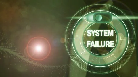 Conceptual hand writing showing System Failure. Business photo text Occur 库存照片