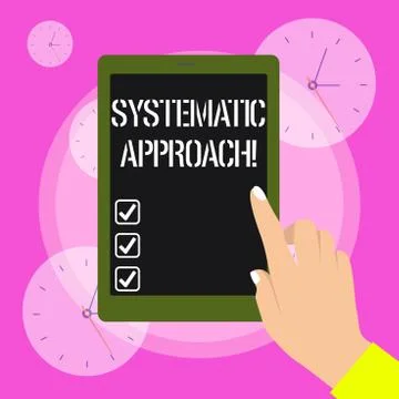 Conceptual hand writing showing Systematic Approach. Business photo showcasing A Illustrazione stock