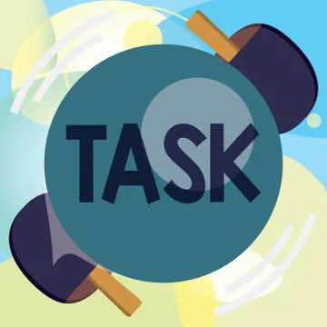 Conceptual hand writing showing Task. Business photo text A piece of work to be Stockillustratie