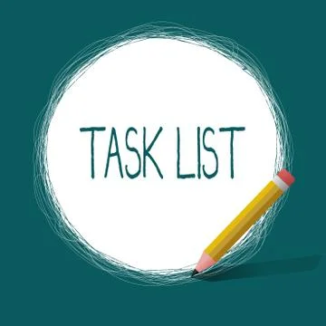 Conceptual hand writing showing Task List. Business photo text Planification Stockillustratie