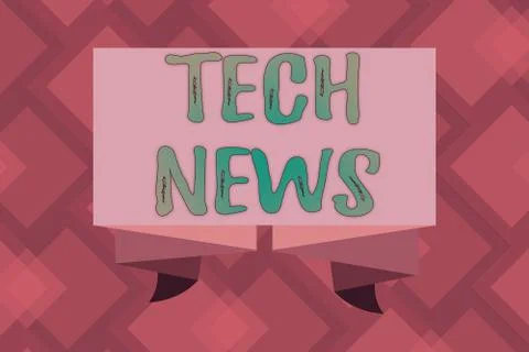 Conceptual hand writing showing Tech News. Business photo text newly received or Stock Illustration