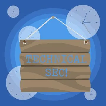 Conceptual hand writing showing Technical Seo. Business photo showcasing Illustrazione stock