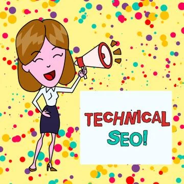 Conceptual hand writing showing Technical Seo. Business photo showcasing Illustrazione stock