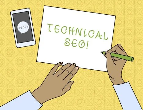 Conceptual hand writing showing Technical Seo. Business photo text Optimization 库存插图