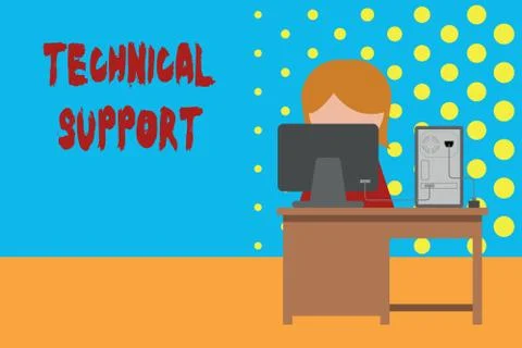 Conceptual hand writing showing Technical Support. Business photo showcasing Illustrazione stock