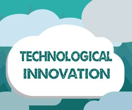 Conceptual hand writing showing Technological Innovation. Business photo show Stock Illustration
