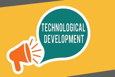 Conceptual hand writing showing Technological Development. Business photo text Stock Illustration