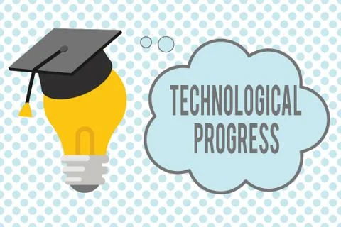 Conceptual hand writing showing Technological Progress. Business photo showca Stock Illustration
