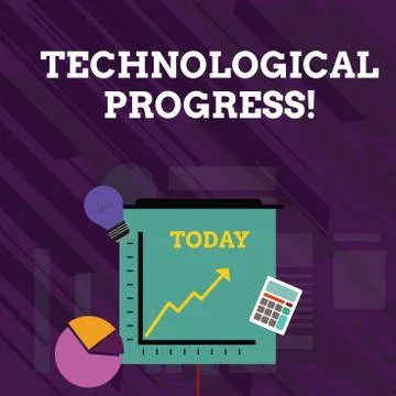 Conceptual hand writing showing Technological Progress. Business photo text Stock Illustration