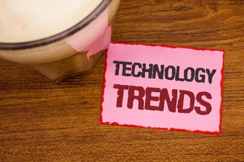 Conceptual hand writing showing Technology Trends. Business photo text Trendi Stock Photos