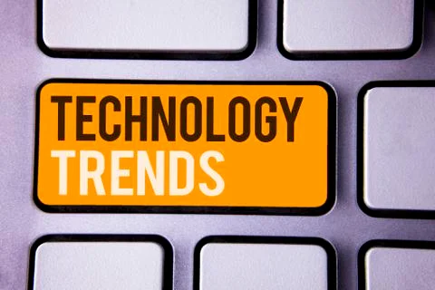 Conceptual hand writing showing Technology Trends. Business photo text Trendi Stock Photos