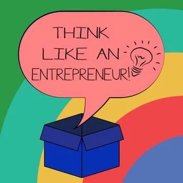 Conceptual hand writing showing Think Like An Entrepreneur. Business photo text Illustrazione stock