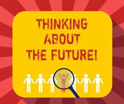 Conceptual hand writing showing Thinking About The Future. Business photo text Stock Illustration