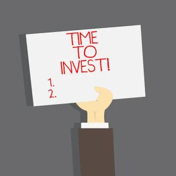 Conceptual hand writing showing Time To Invest. Business photo text Creation of Stock Illustration