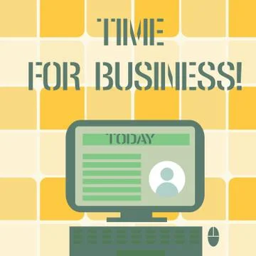 Conceptual hand writing showing Time For Business. Business photo text fulfil Ilustración de archivo