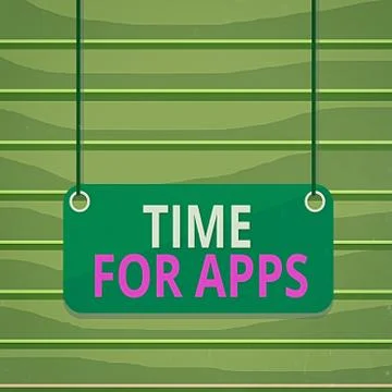 Conceptual hand writing showing Time For Apps. Business photo text make use of Illustrazione stock